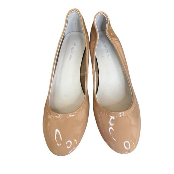 Jeffrey Campbell Nude Patent Leather Round Toe Block Heels Size 10 Wide Fit - Picture 5 of 11